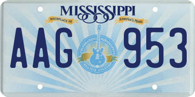 MS license plate AAG953