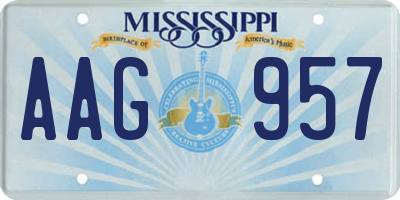 MS license plate AAG957