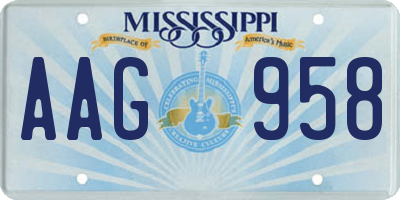 MS license plate AAG958