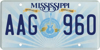 MS license plate AAG960