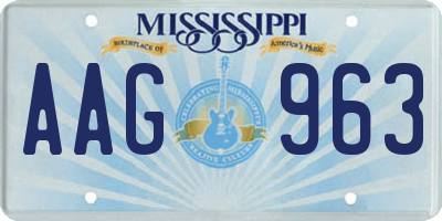 MS license plate AAG963