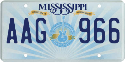 MS license plate AAG966