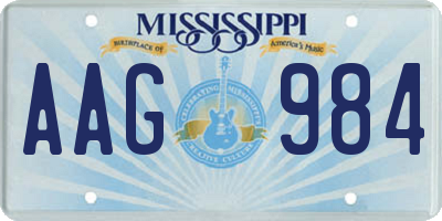 MS license plate AAG984