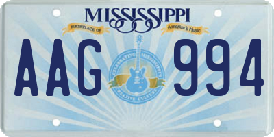 MS license plate AAG994