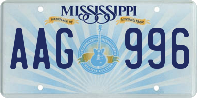 MS license plate AAG996