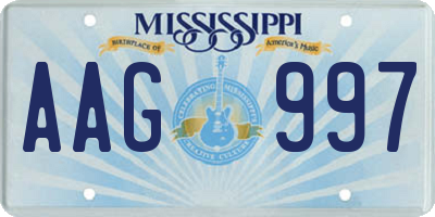 MS license plate AAG997