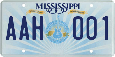 MS license plate AAH001