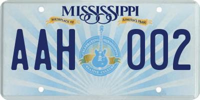 MS license plate AAH002