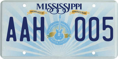 MS license plate AAH005