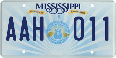 MS license plate AAH011