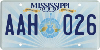 MS license plate AAH026