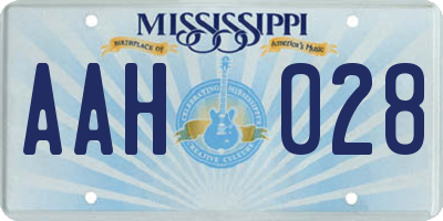 MS license plate AAH028