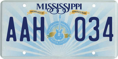 MS license plate AAH034