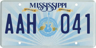 MS license plate AAH041