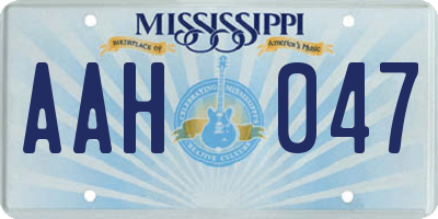 MS license plate AAH047