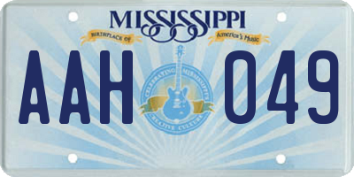 MS license plate AAH049