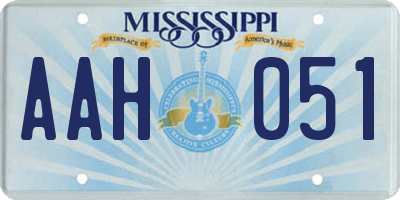 MS license plate AAH051