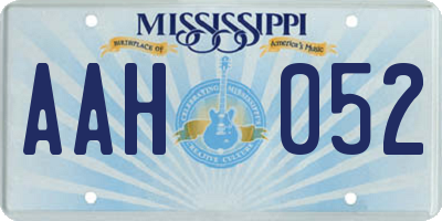 MS license plate AAH052