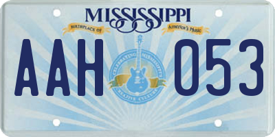 MS license plate AAH053