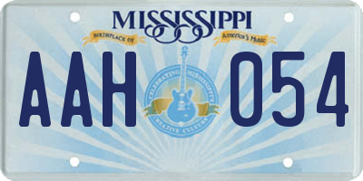 MS license plate AAH054