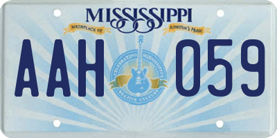 MS license plate AAH059