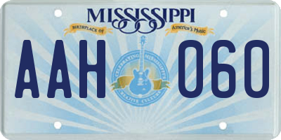 MS license plate AAH060