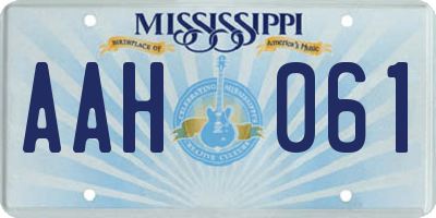 MS license plate AAH061