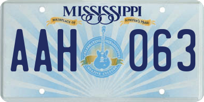 MS license plate AAH063