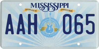 MS license plate AAH065