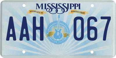 MS license plate AAH067