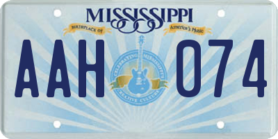 MS license plate AAH074