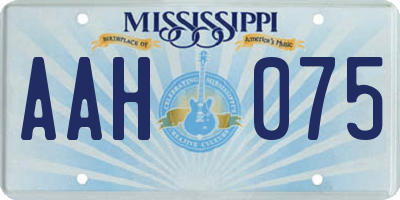 MS license plate AAH075