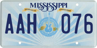 MS license plate AAH076