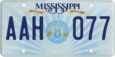 MS license plate AAH077