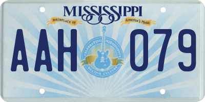 MS license plate AAH079