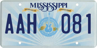 MS license plate AAH081