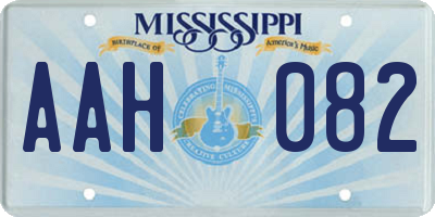 MS license plate AAH082