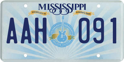 MS license plate AAH091