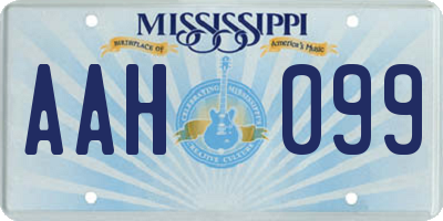 MS license plate AAH099