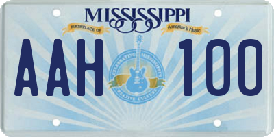 MS license plate AAH100