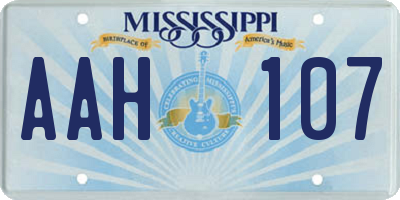 MS license plate AAH107