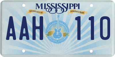 MS license plate AAH110
