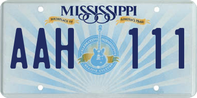 MS license plate AAH111