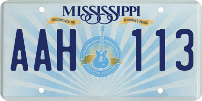 MS license plate AAH113