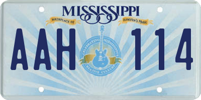 MS license plate AAH114