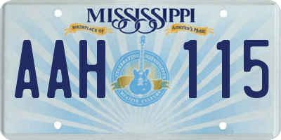 MS license plate AAH115