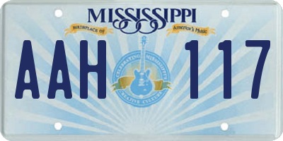 MS license plate AAH117