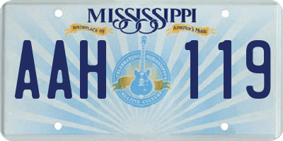 MS license plate AAH119