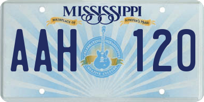 MS license plate AAH120