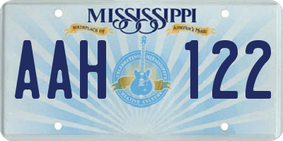 MS license plate AAH122